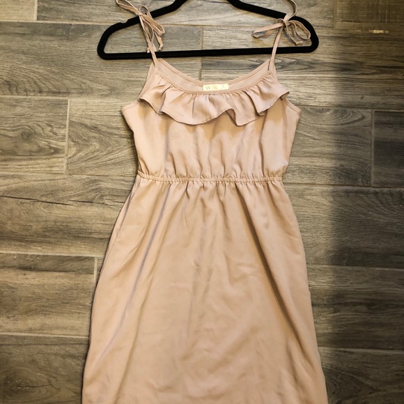 Tan dress with ruffle top - Picture 1 of 3